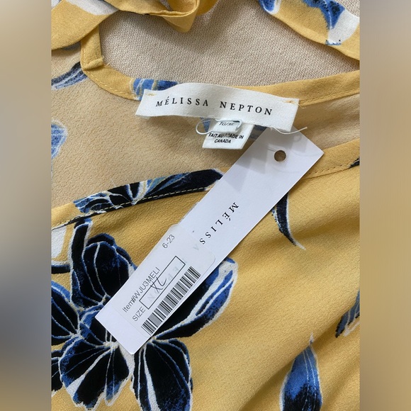 Melissa Nepton Ava Yellow Floral Top   NWT - Picture 10 of 12